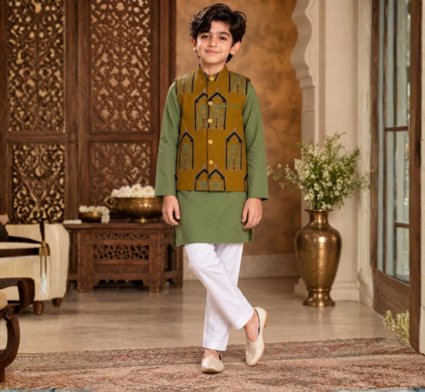 Boys Kurta Pyjama with Jacket