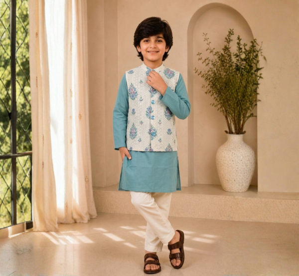  Boys Kurta Pajama with Jacket hover view
