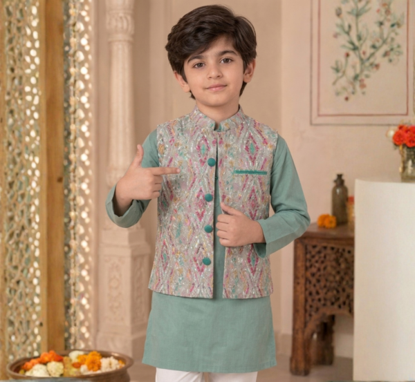 Boys Kurta Pajama with Jacket