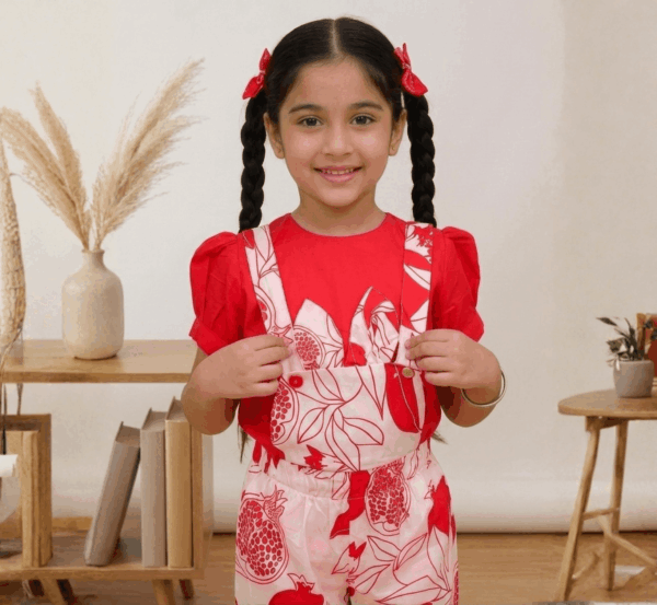 Girls Dungaree Pattern Dress hover view