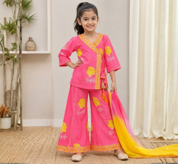 Girls Angrakha with Flared Palazzo hover view