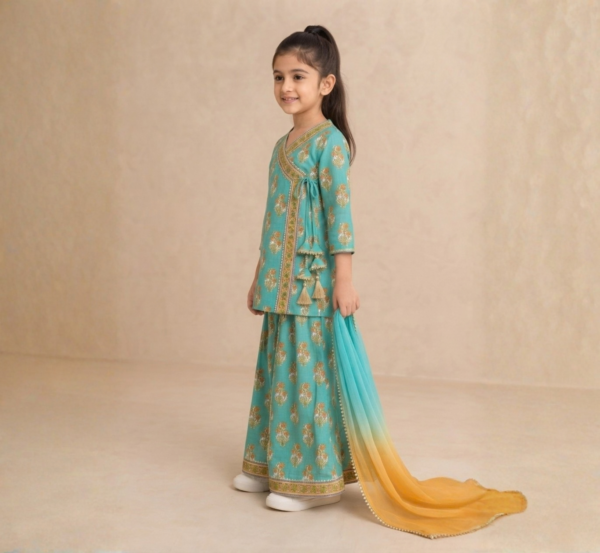 Girls Angrakha with Flared Palazzo