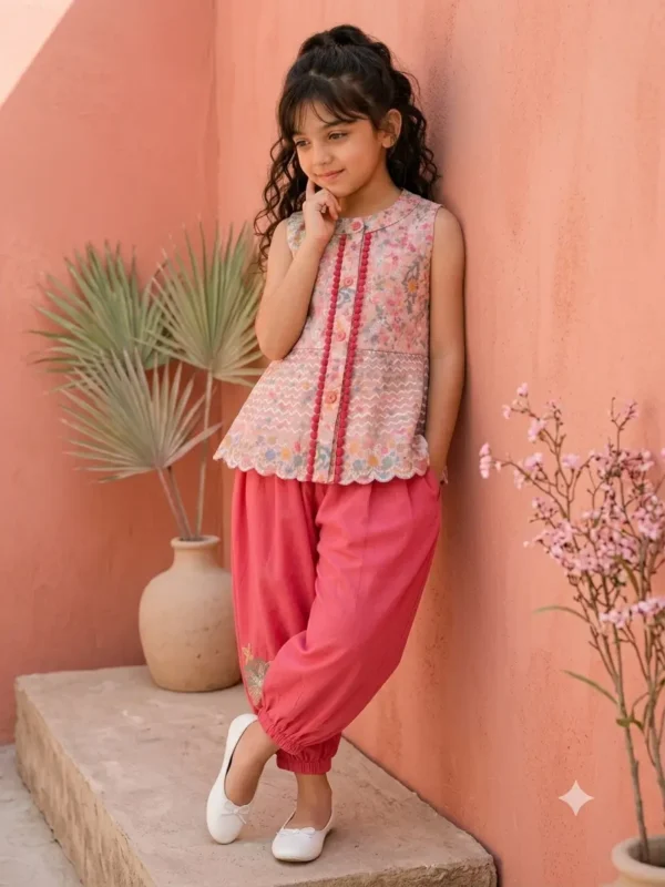 Girls Sleeveless Cord Set