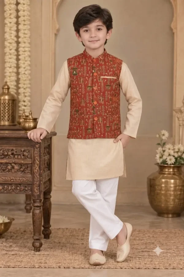 Boys Kurta Pajama with Jacket