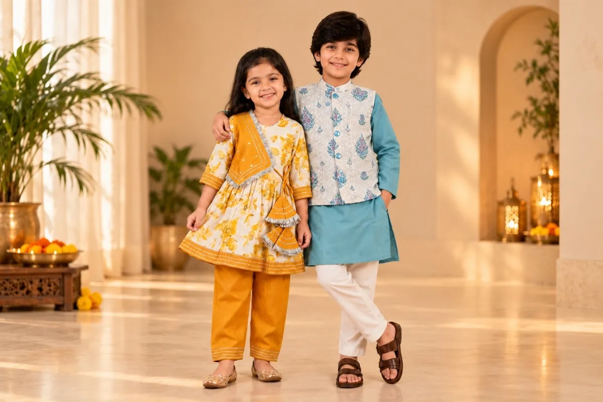 Traditional Navratri outfits for kids girls and boys