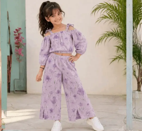 Girls Cord set Off-shoulder