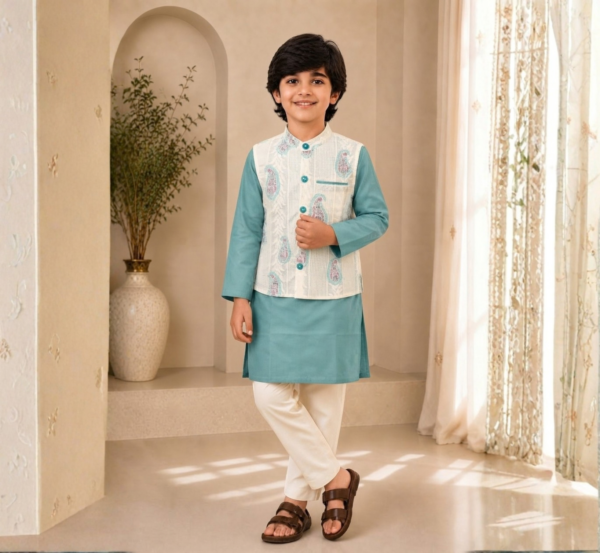 Boys Kurta Pyjama with Jacket
