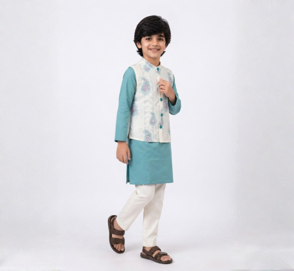 Boys Kurta Pyjama with Jacket hover view