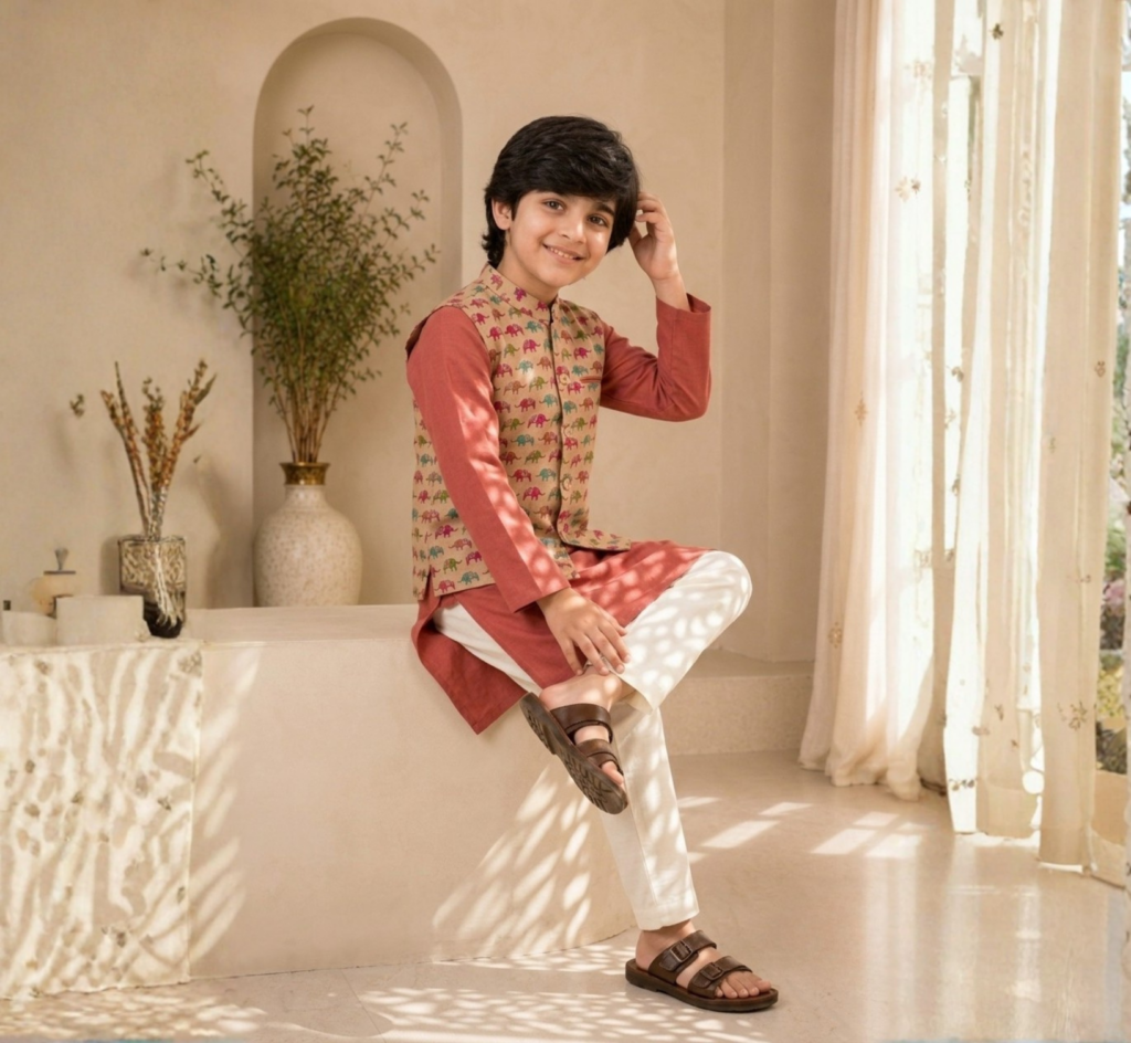 Boys Kurta Pyjama with Jacket