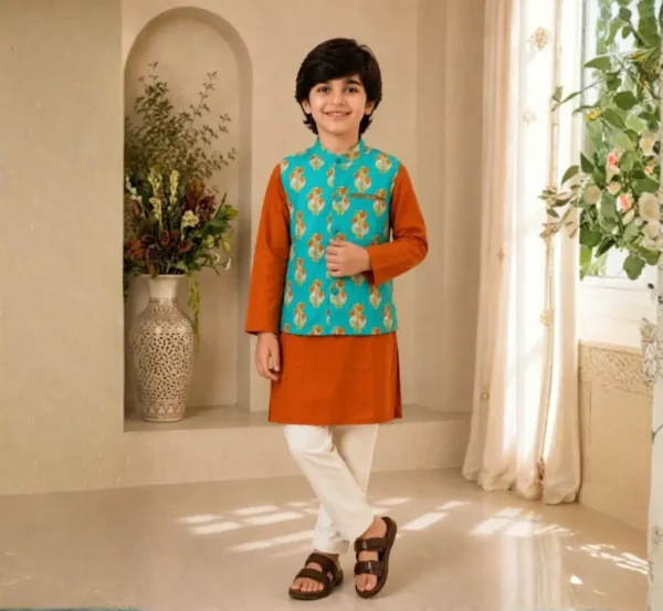 Boys Kurta Pyjama with Jacket