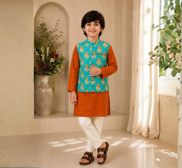 Boys Kurta Pyjama with Jacket