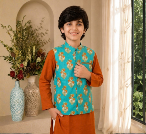 Boys Kurta Pyjama with Jacket hover view