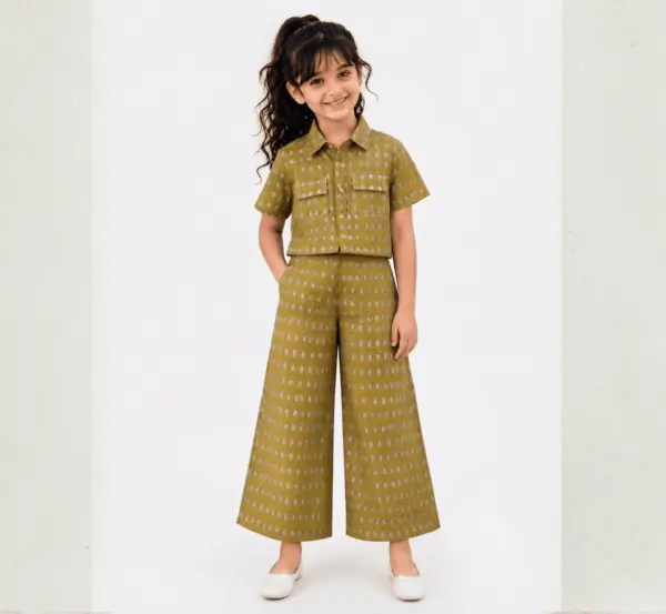 Girls Crop Shirt with Palazzo