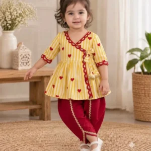 Girls Angrakha with Dhoti | Bow And Tie